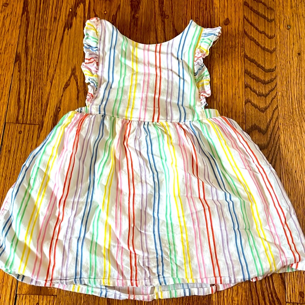 Mini Biden double lined Rainbow Striped Dress
